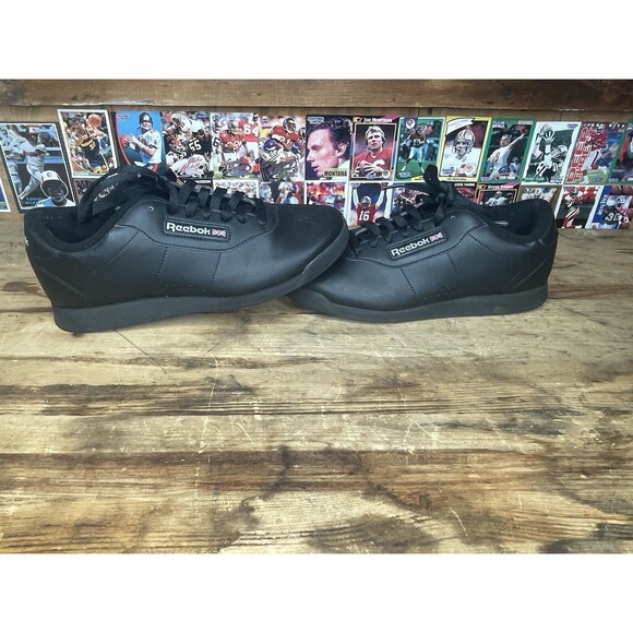 Size 9 - Reebok Princess Black - 30892 Trainers Shoes Womans Triple Black - Picture 7 of 7
